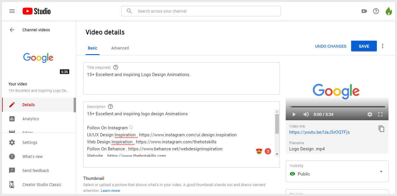 Edit Youtube Video Details