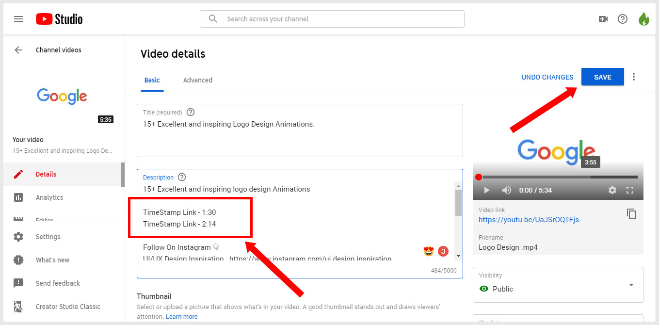 Adding Youtube timestamp