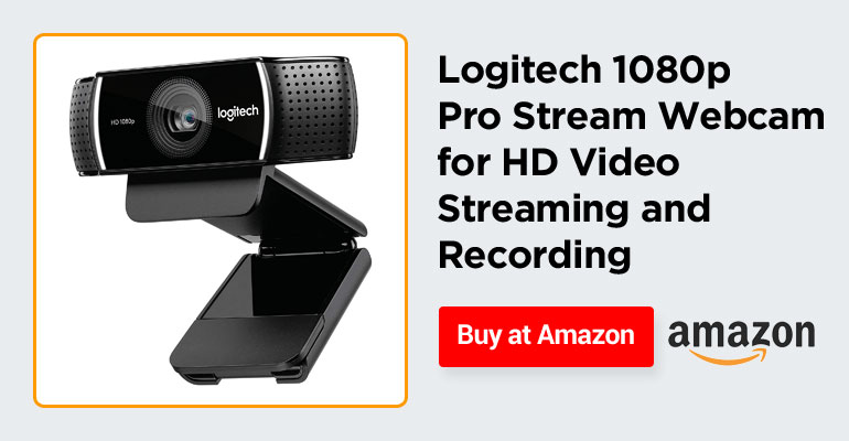 Logitech 1080p Pro Stream Webcam for HD Video Streaming and Recording