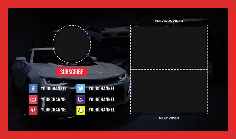 Auto YouTube End Card Templates Preview