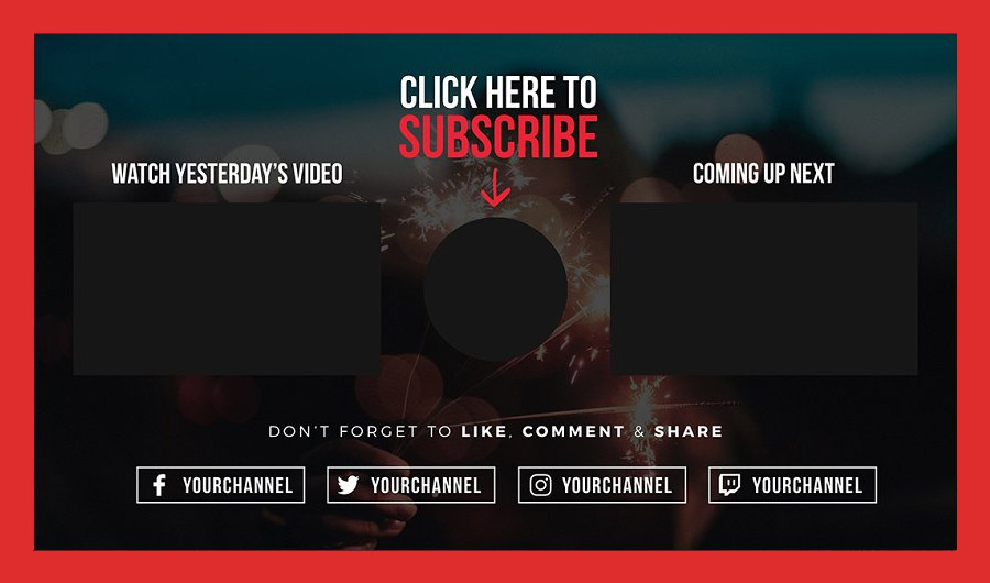 Festival YouTube End Card Template Preview