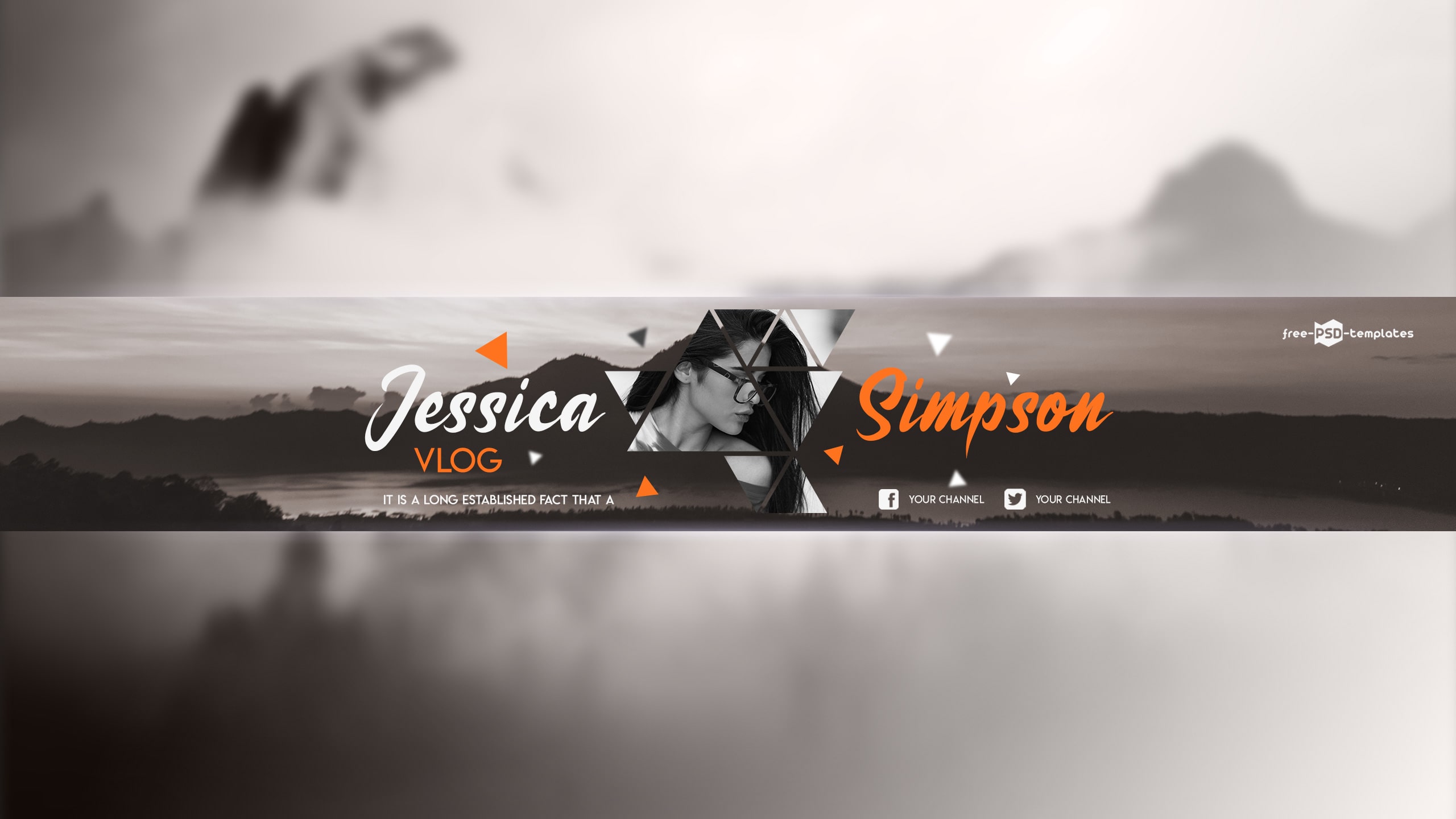 Free Vlog YouTube Channel Banner Template 2560x1440