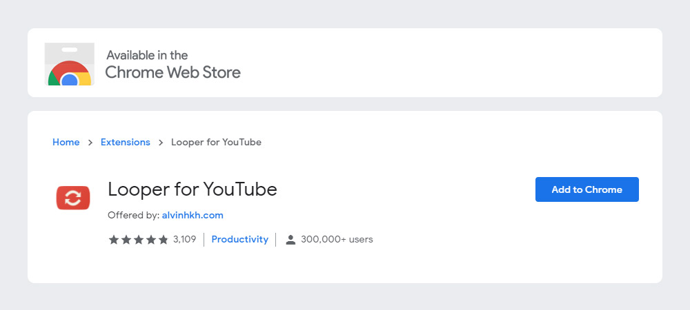 Looper for YouTube Chrome Extension