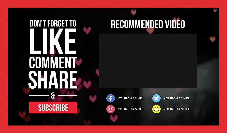 YouTube End Card Template for Personal Channels