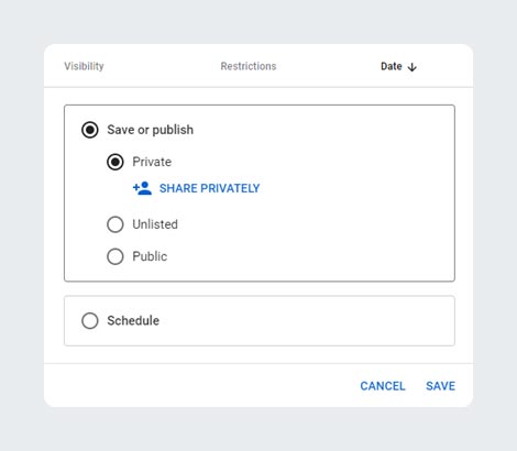 publish private YouTube Video