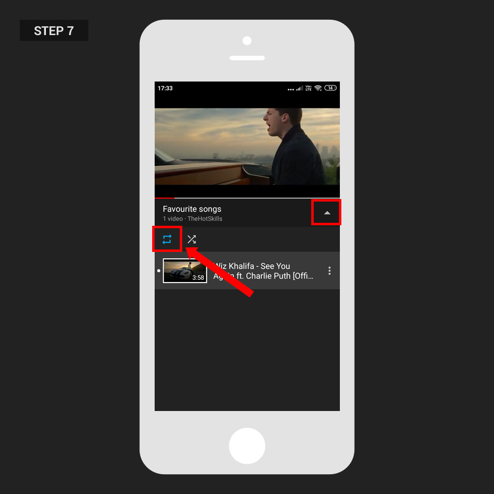 Repeat Video YouTube App Step 06
