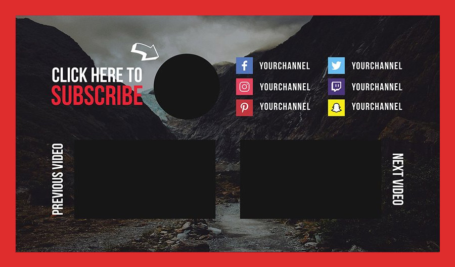 YouTube End Card Template for vlog Channels
