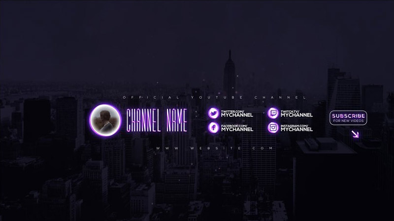 Dark Youtube Channel Art Banners Template