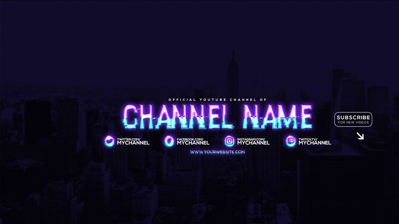 Neon Youtube Channel Art Banners Template