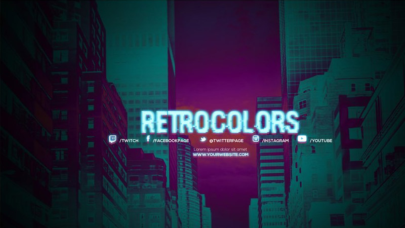 RetroColors Youtube Channel Art Banners Template