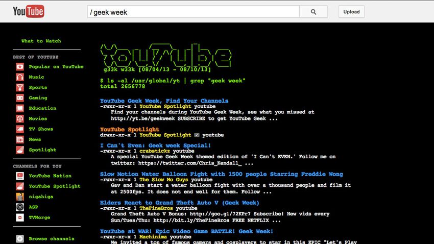 YouTube Easter Eggs Geek Week
