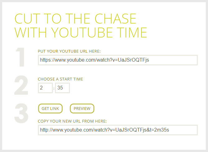 YouTube TimeStamp Link Generator